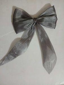 Sparkly Silver Hair Bow