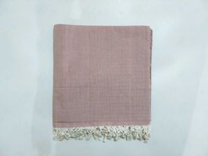 Mauve Throw Blanket with Fringe