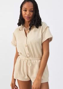 Urban Outfitters Beige Utility Romper