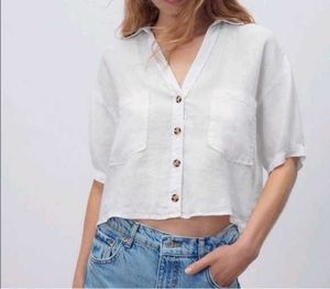 ZARA White Linen Shirt