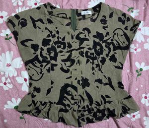 Floral Print Peplum Top