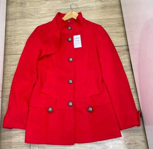 Red Button-Up Winter Coat