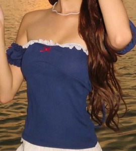 Navy Blue Bow Top