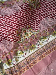 Mauve Paisley Unstitched Fabric