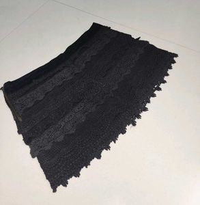 Aesthetic Black Skirt With Side Chain