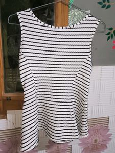 Striped Peplum Tank Top