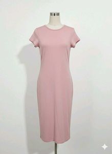 Pink Bodycon Midi Dress