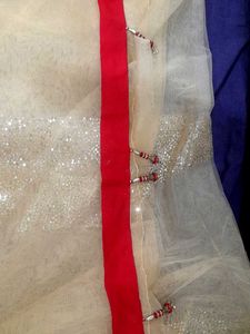Golden Net Saree For Women