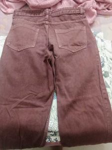Maroon Denim Jeans