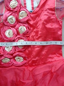 Girls&#39; Red Ruffled Party Dress