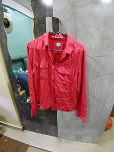 Red Button-Down Shirt