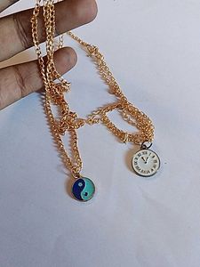 Yin Yang Clock Necklace