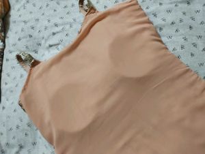 PRETTY PEACH HEAVY SHARARA 3 PIECE SET
