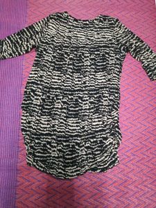 Stylish Black &amp; White Print Dress