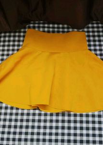 Yellow High-Waisted Mini Skirt