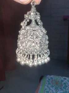 Oxidised Temple Silver Jhumka