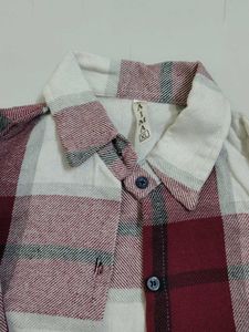 Red &amp; White Plaid Flannel Shirt