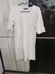 White Embroidered Tunic Top