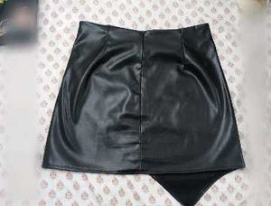 Chic Black Faux Leather Mini Skirt