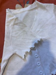 Cute White Button-Up Top