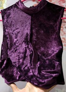 Purple Velvet Crop Top