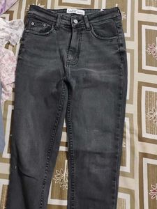 Grey Wash High-Waisted Jeans