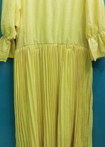 Yellow Pleated Dress