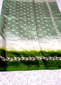 Elegant Green Ombre Saree2
