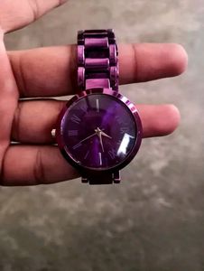 Watch And Bracelet Combo- Purple