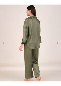 Green Masha Co Ord Satin