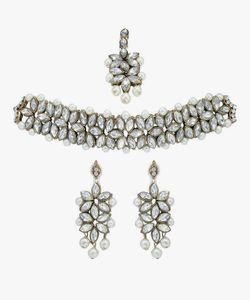 Kundan Pearl Choker Jewellery Set