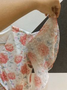 Floral Ruffle Sleeve Top