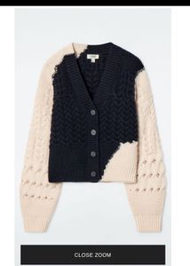 COS Abstract Cable-Heavy Knit Woolen Cardigan