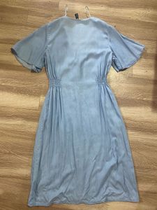 Light Wash Denim Button-Down Midi Dress