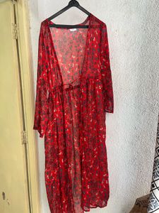 Red Floral Print Maxi Dress