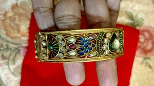Combo- Kundan Kada With Lock+ Earrings