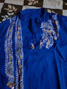 Blue Embroidered Kurta