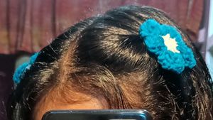 Blue Crochet Flower Hair Clips