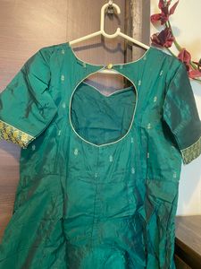 Green Silk Anaarkali kurta