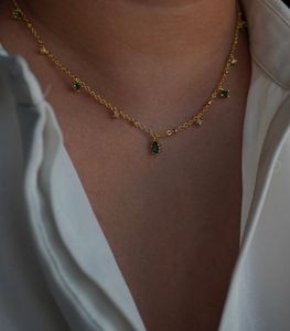Winnie Green stone Drop Necklace