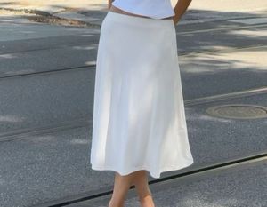 White Cotton A-Line Skirt