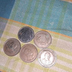 5 Coint Old Rs.1 Coins..