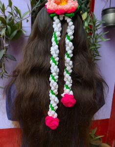 Crochet Flower Hair Accessory Gajra