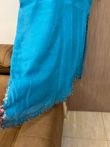Embroidered Turquoise Blue Kurta