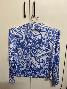 MAX Blue Abstract Print Shirt