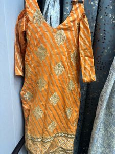 Orange Color Plazo Suit
