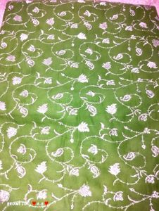 Green Embroidered Saree