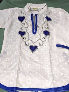 Traditional White Kurta Pajama With Embroidery