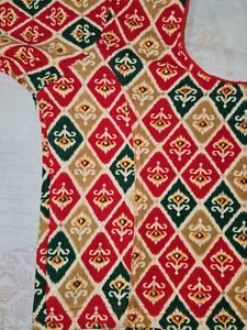 Red Patterned Strechable Blouse