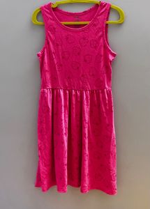Pink Strawberry Print Dress